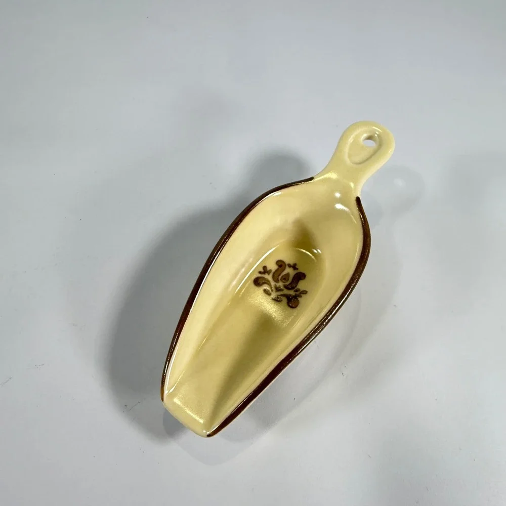 VTG Pfaltzgraff Village Measuring Scoops Set 3 Tan Brown Floral Farmhouse Retro